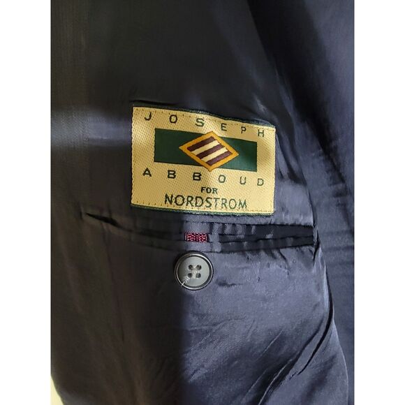 Joseph Abboud Plaid Navy Wool Sport Coat Blazer Suit Jacket - 44 - Picture 5 of 11